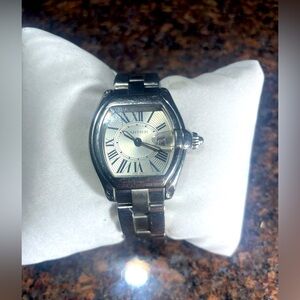 Cartier Roadster Ladies stainless steel watch 2675 Silver Roman Dial, Serviced